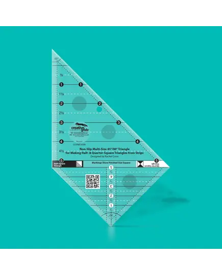 Creative Grids 45 degree and 90 degree Multi-Size Triangle Ruler #CGRMS4590