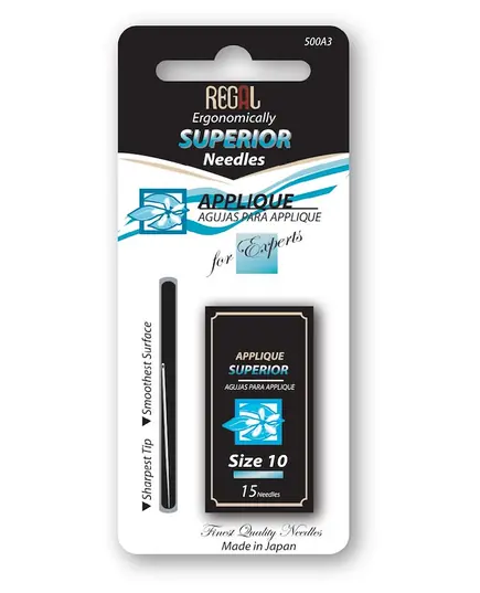 Applique / Sharps Needles Size 10 by Regal Hand Sewing Needles