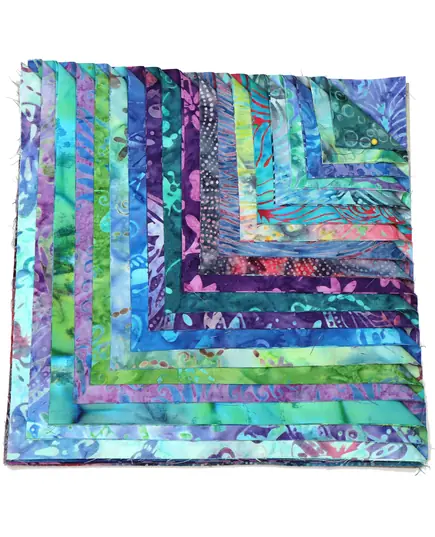 Mystical 40 x 10" Fabric Squares AKA Layer Cake 
by Batiks Australia - Image of colour range within the Precut Fabric Squares