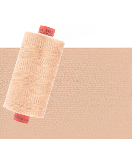 Dark Beige #1483 Rasant Thread 1000M - Image of reel and colour swatch