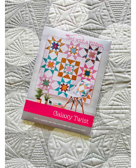 Galaxy Twist Quilt Pattern by Tied With A Ribbon - Image of actual Quilt Pattern cover