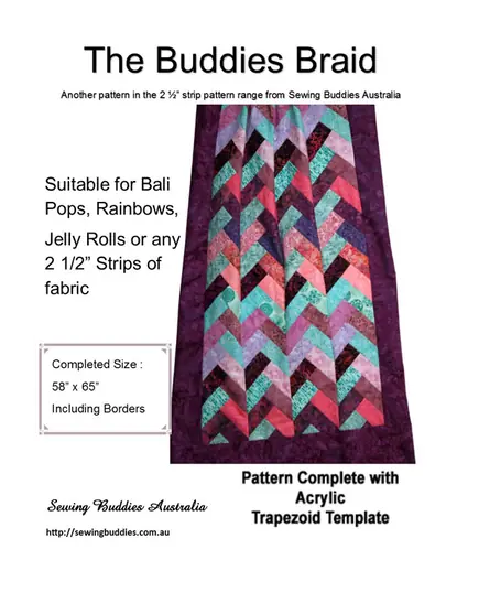 Buddies Braid 2 1/2 Inch Strip Fabric Pattern a.k.a. Jelly Roll Pattern