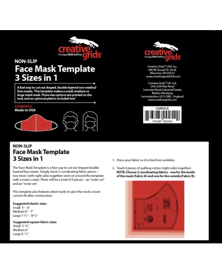 Creative Grids Facemask Template - See Video