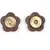 Genuine Leather Flower Magnetic Clasps x 1 Set - Light Coffee