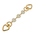 Heart Bag Handle Extenders White Hearts and Gold Colour Metal 17cm Long