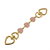 Heart Bag Handle Extenders Pink Hearts and Gold Colour Metal 17cm Long
