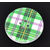 Green White and Purple Plaid Button 30 mm G03