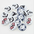 White Timber Blue and Red Nautical Themed Button 20 mm