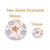 White with Blue and Tan Flowers Button D18