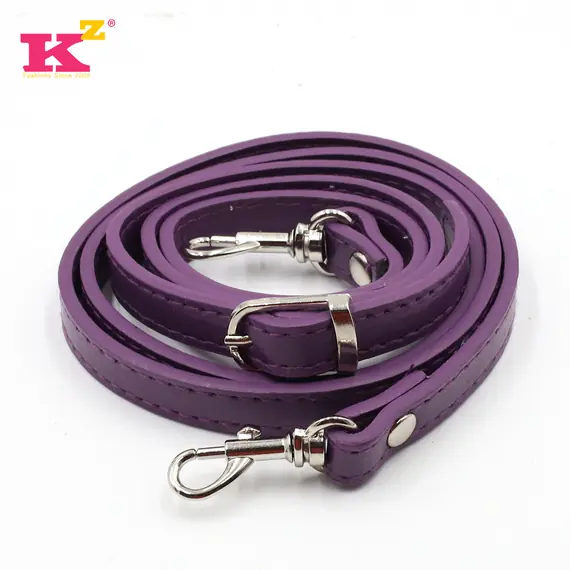 Leather Bag Handle Single Strap with Buckle and Clips 100 to 120 cms Multiple Colours Available