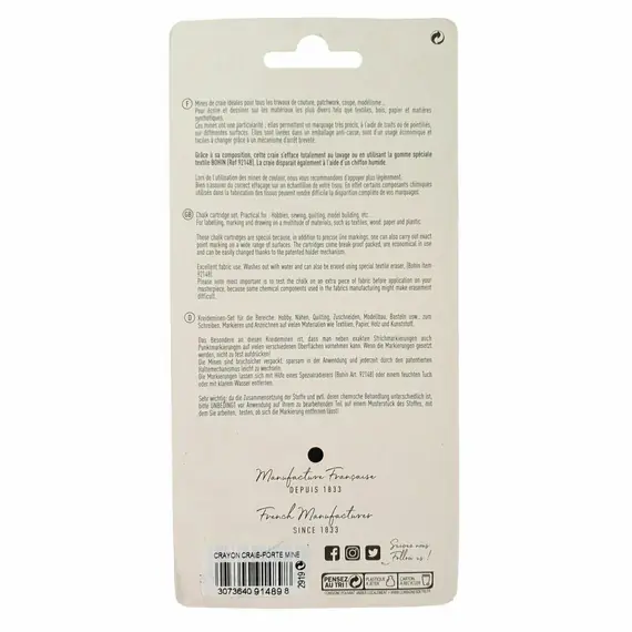 Bohin Mechanical Chalk Pencil White