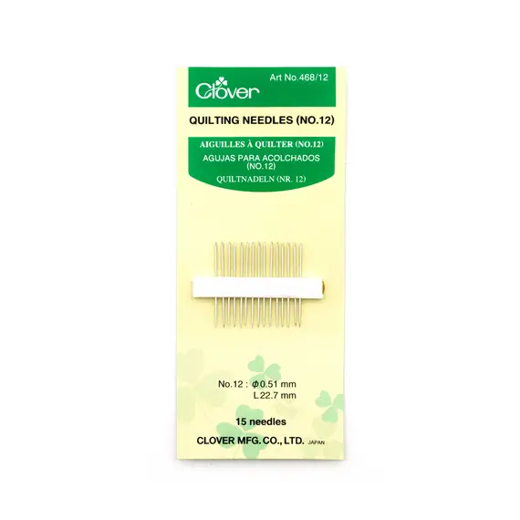 Clover Gold Eye Quilting Needles Size 12