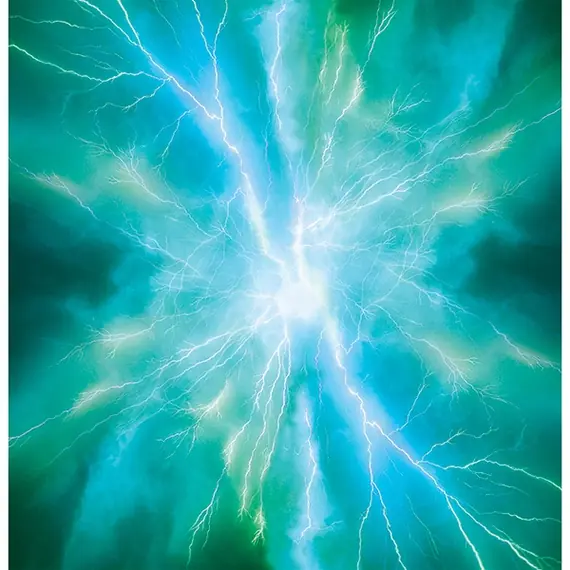 Aqua Bolt Hoffman Quilt Panel 43 x 43 Inches Digital Print