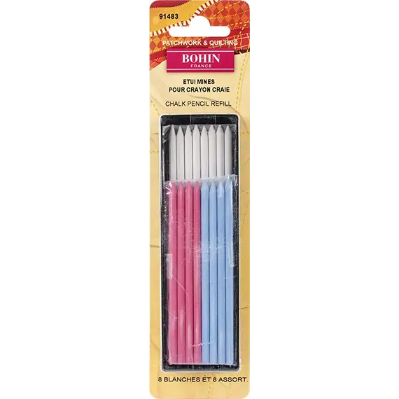 Bohin Mechanical Chalk Pencil Refills 16 Pack x 3 Colours