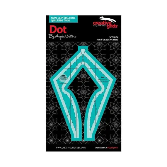 Dot Creative Grids Non-Slip Free Motion Quilting Tool / Ruler SEE VIDEO