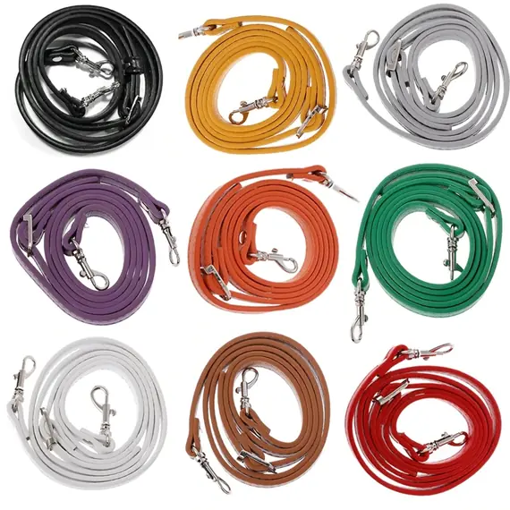 Leather Bag Handle Single Strap with Buckle and Clips 100 to 120 cms Multiple Colours Available