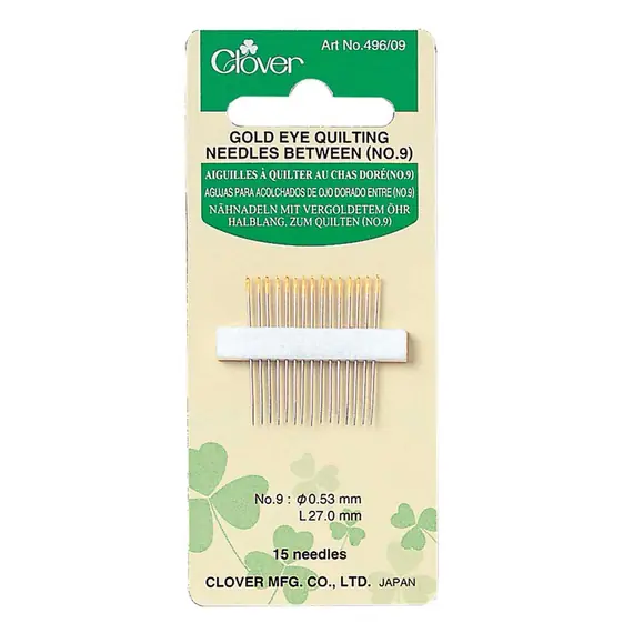 Clover Gold Eye Quilting Needles Between Size 9
