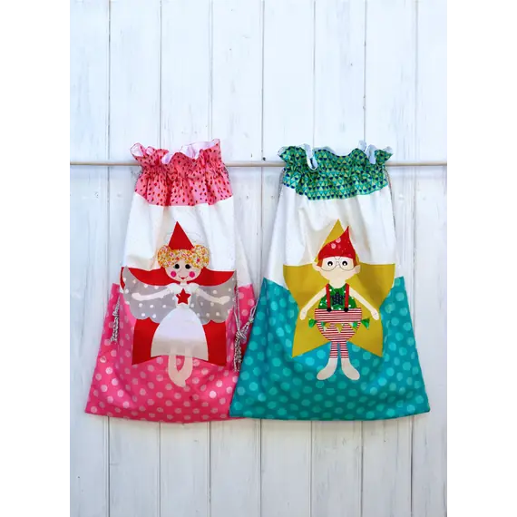 Hey Santa Applique Santa Bags Pattern by Claire Turpin