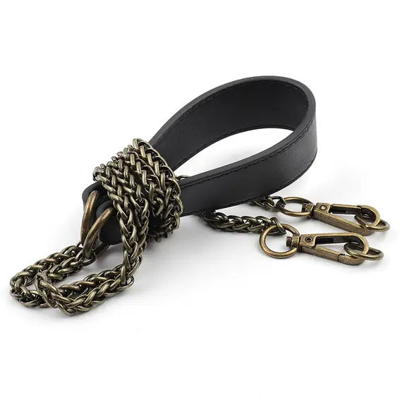 Genuine Leather and Antique Chain Single Strap 116 cms Multiple Colours Available