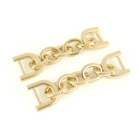 Chain Strap Connectors 1/2 Inch 12mm Gold x 2 by Sallie Tomato