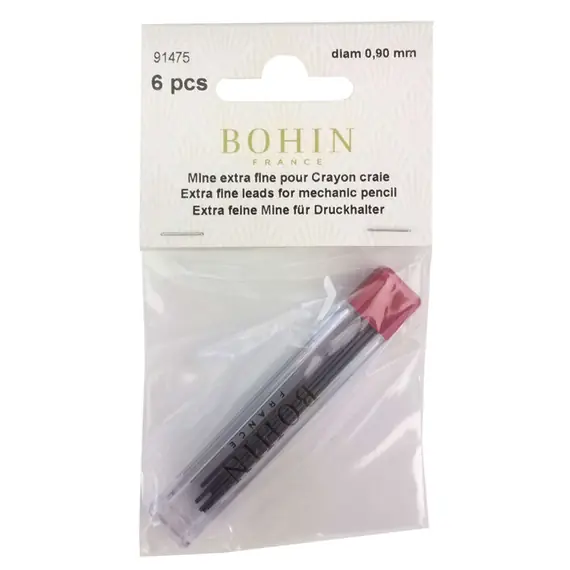 Grey REFILLS for Bohin Extra Fine 0.9mm Mechanical Chalk Pencil