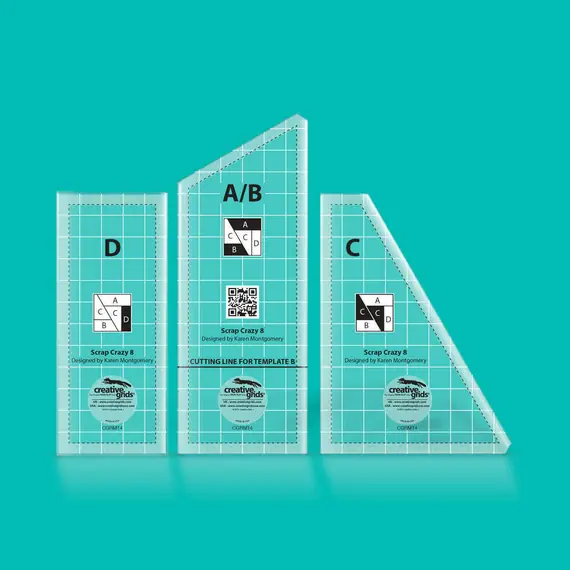 Creative Grids Scrap Crazy Eight 8" Template Set SEE VIDEO