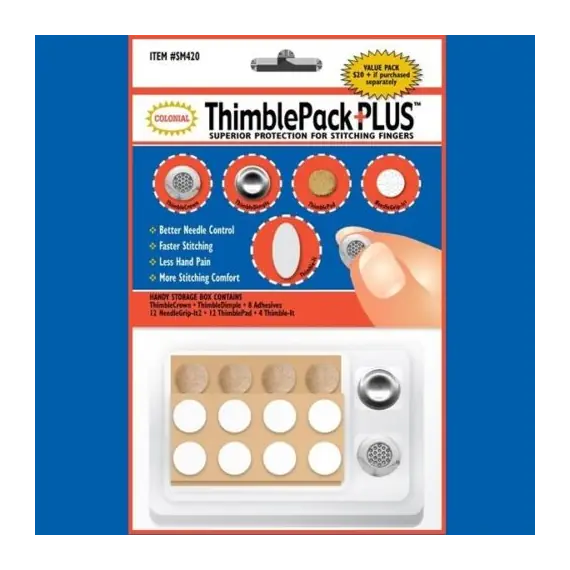 Thimble Pack Plus by Colonial Needle co. Adhesive thimble selection
