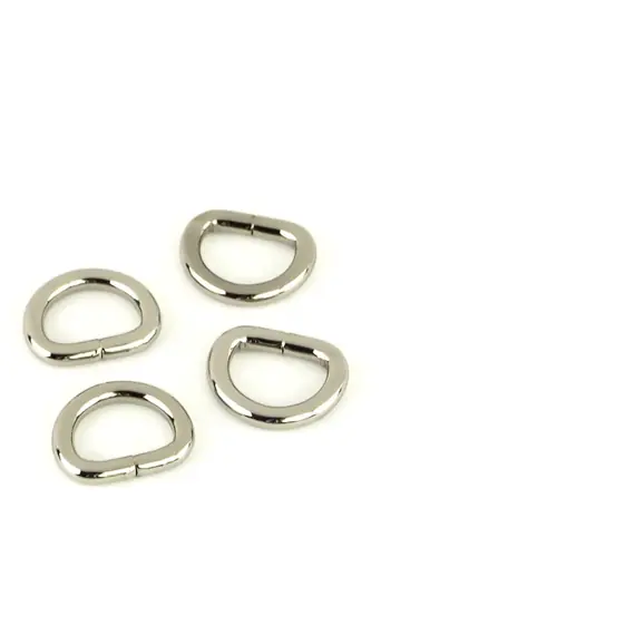D Rings Nickel 1/2 Inch (12mm) x 4 by Sallie Tomato