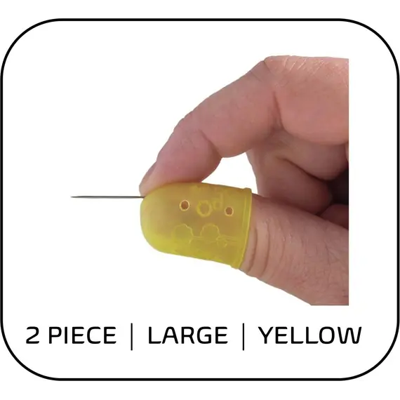 Clover Flexible Rubber Thimbles LARGE 2 Pack Yellow