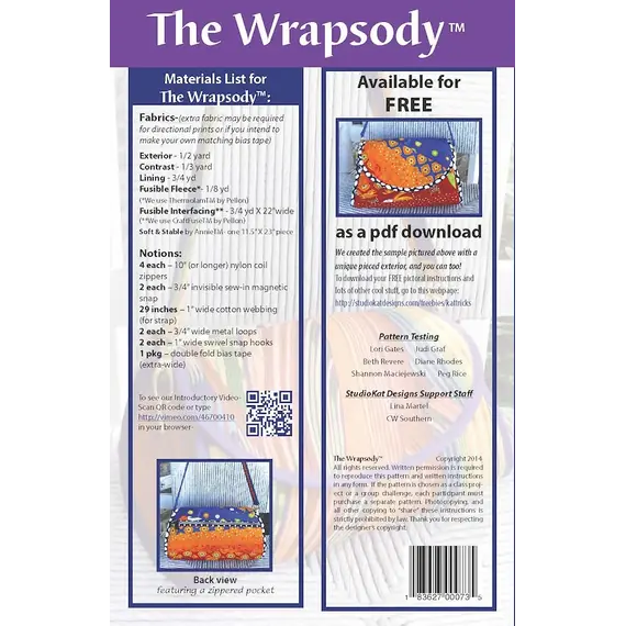 Wrapsody Bag Pattern by Studio Kat Designs