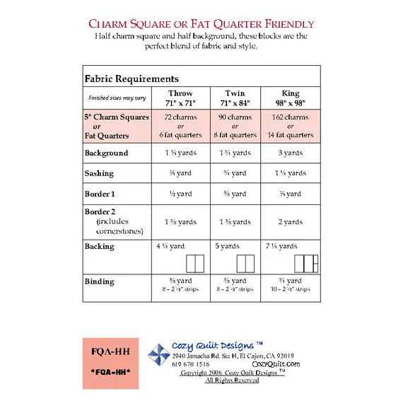 Half and Half Pattern by Cozy Quilt Designs