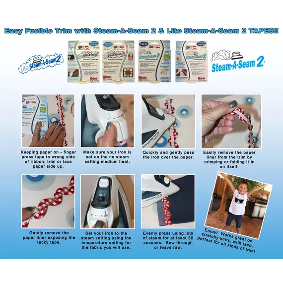 Steam A Seam 2 Double Stick 1/4 inch tape x 40 Yards