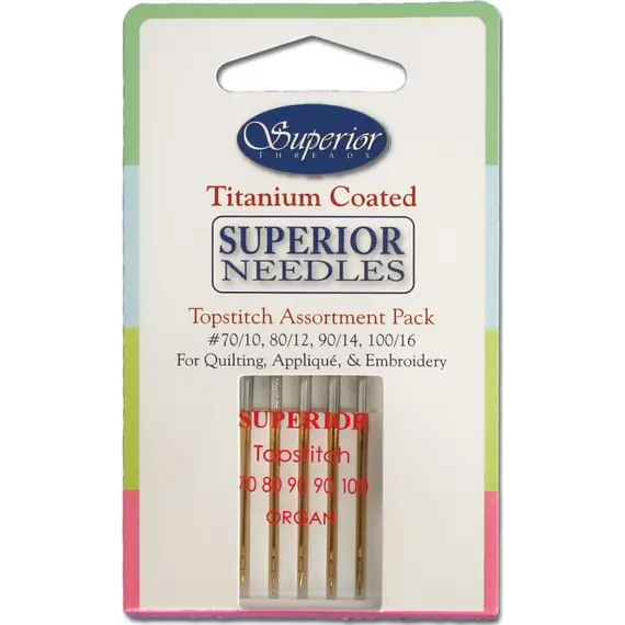 Superior Assorted Sizes Topstitch Titanium Machine Needles SEE VIDEO