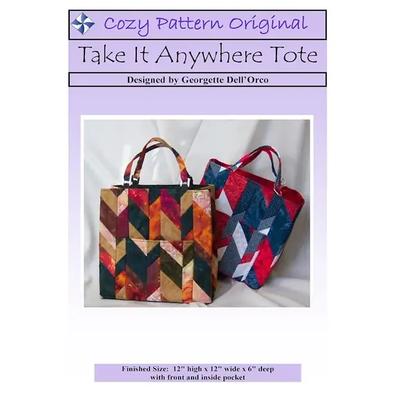 Take It Anywhere Tote Pattern by Cozy Quilt Designs - Image of Pattern Cover