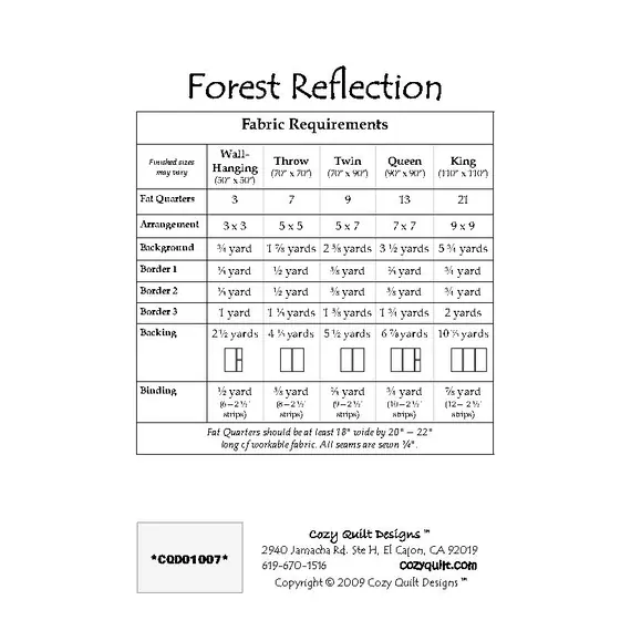 Forest Reflection Pattern by Cozy Quilt Designs