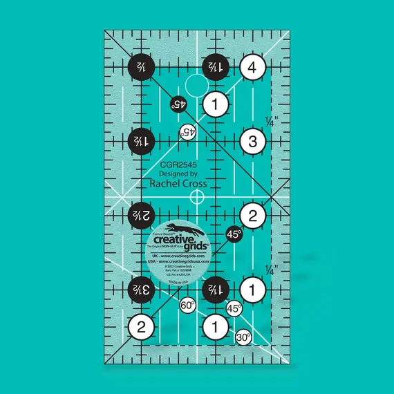 Creative Grids Quilt Non Slip Ruler 2.5" x 4.5" CGR2545 SEE VIDEO