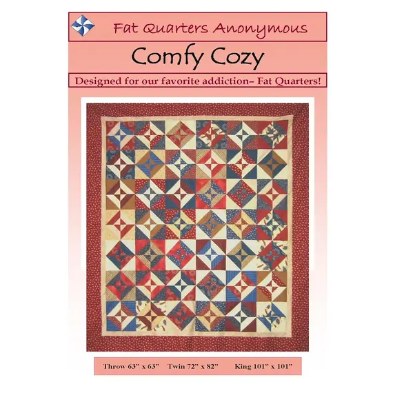 A Fat Quarter Anonymous Pattern! This classic design is a great way to use those sophisticated fat quarter bundles! The background gives the pattern shape, letting the colors of the fat quarters dazzle and sparkle like color crystals.