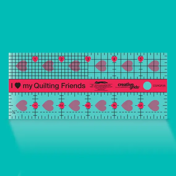 Creative Grids I Love My Quilt Friends Ruler 2.5" x 6" CGRQF26