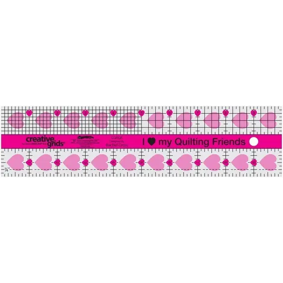 Creative Grids I Love My Quilt Friends Ruler 2.5" x 10" CGRQF
