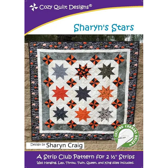 Sharyn's Stars Pattern by Cozy Quilt Designs - Image of Pattern Cover