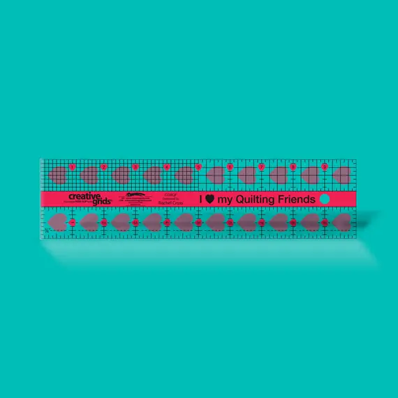 Creative Grids I Love My Quilt Friends Ruler 2.5" x 10" CGRQF