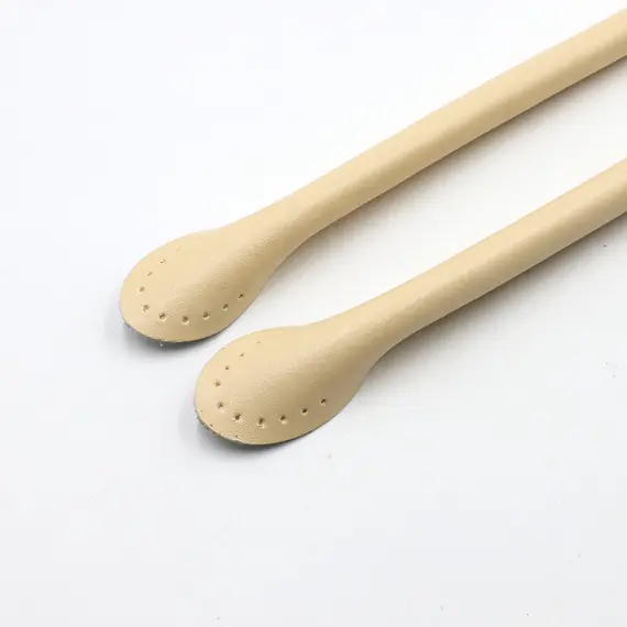 Genuine Leather Round Strap Ear Tab 60 cms Beige