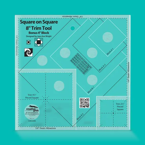 Creative Grids Square on Square Trim Tool Ruler - 4 inch and 8 inch SEE VIDEO's