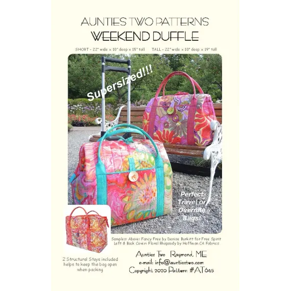 Weekend Duffle Bag Pattern AT261 by Aunties Two - Image of Pattern Cover