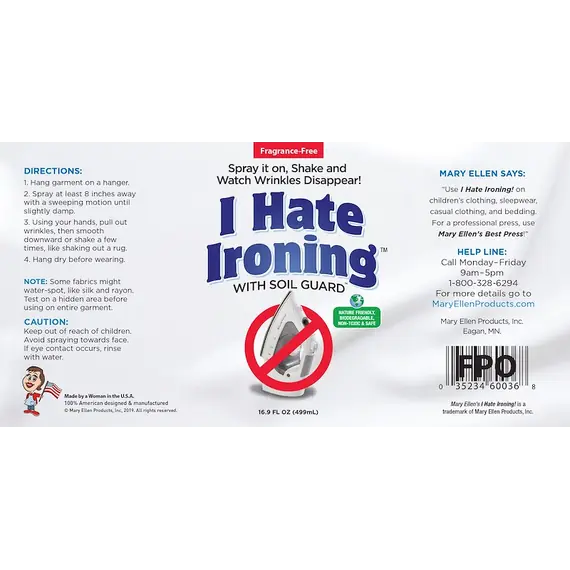 I Hate Ironing by Mary Ellen Label