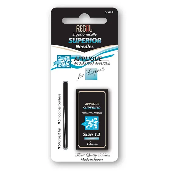 Applique / Sharps Needles Size 12 by Regal Hand Sewing Needles