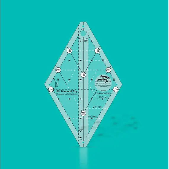 Creative Grids 60 Degree Tiny Diamond Ruler  CGR60DIATINY - SEE VIDEO