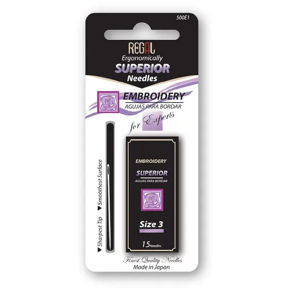 Embroidery Needles Size 3 by Regal Hand Sewing Needles
