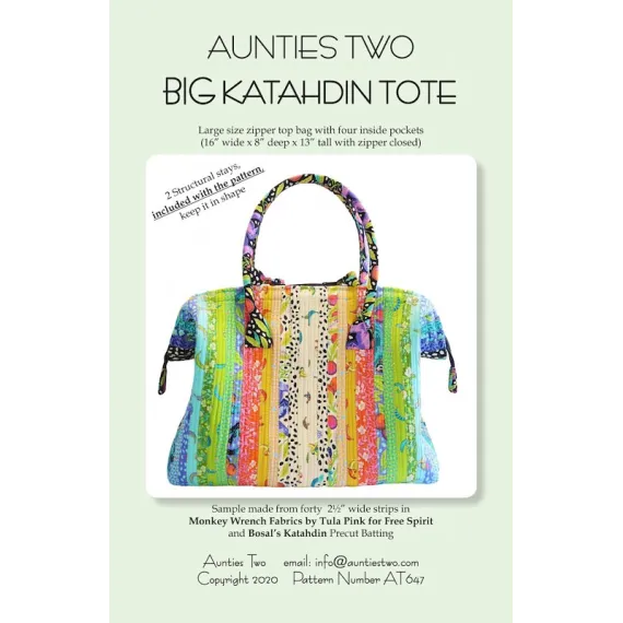 Big Katahdin Tote Bag Pattern by Aunties Two AT647