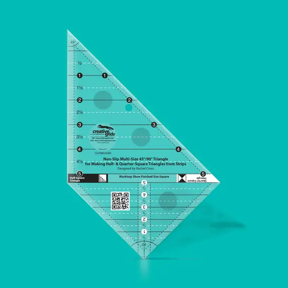 Creative Grids 45 degree and 90 degree Multi-Size Triangle Ruler #CGRMS4590